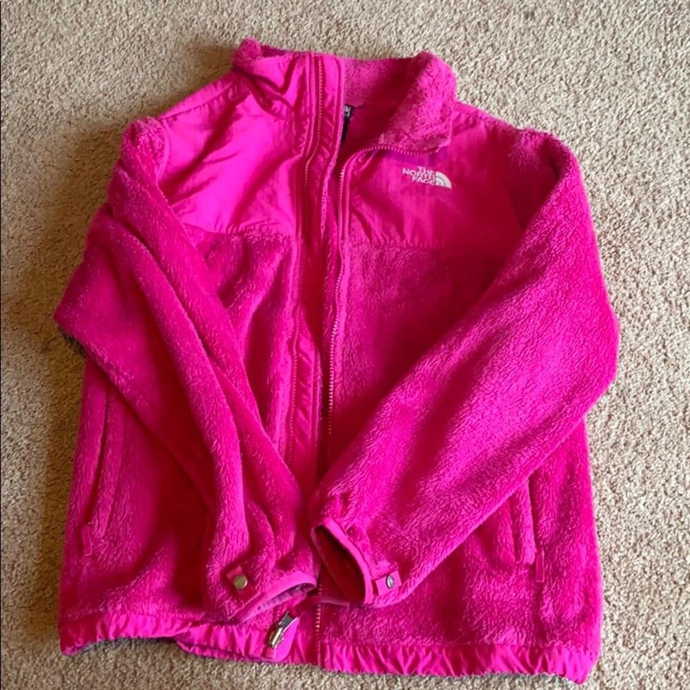 Hot pink north face jacket